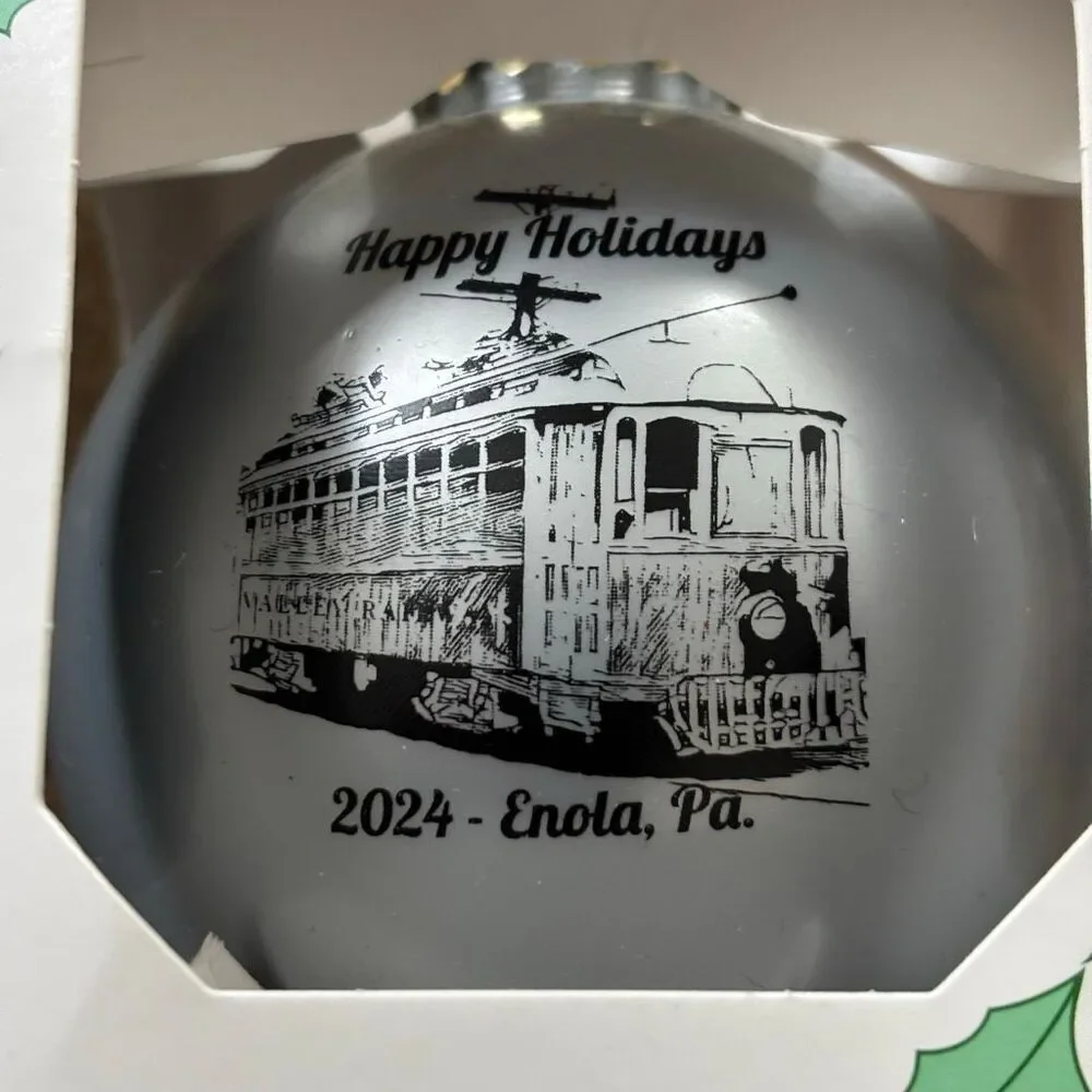 Enola Pennsylvania Happy Holidays Gray Plastic Christmas Bulb
